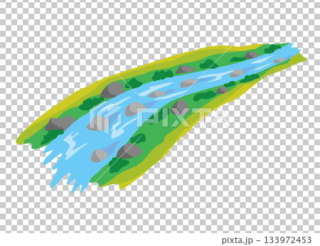 Flowing river illustration Flowing river illustration 133972453
