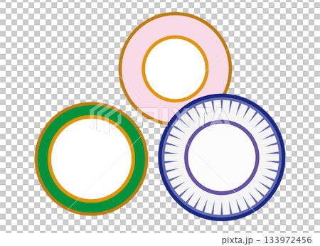 高級品の丸皿のイラスト 高級品の丸皿のイラスト 133972456