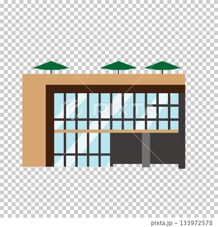 Stylish cafe building 133972578