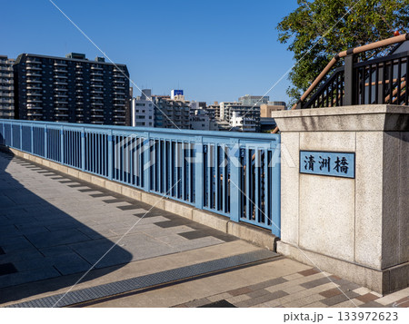 隅田川に架かる「清洲橋」の銘板 隅田川に架かる「清洲橋」の銘板 133972623