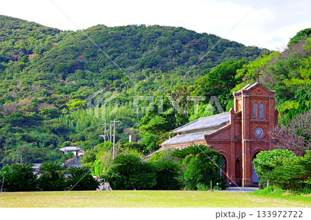 教会のある風景、五島列島の福江島 教会のある風景、五島列島の福江島 133972722