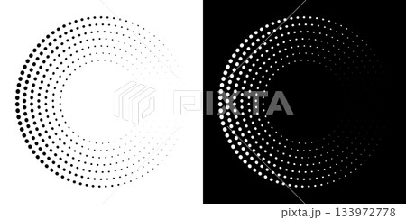 Dotted abstract circle geometric shape. Dots round circle shape. Dotted abstract circle geometric shape. Dots round circle shape. 133972778