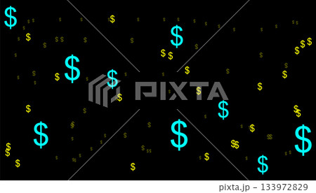 Dollar symbols of different sizes and opacity seamless background pattern vector illustration. Dollar symbols of different sizes and opacity seamless background pattern vector illustration. 133972829