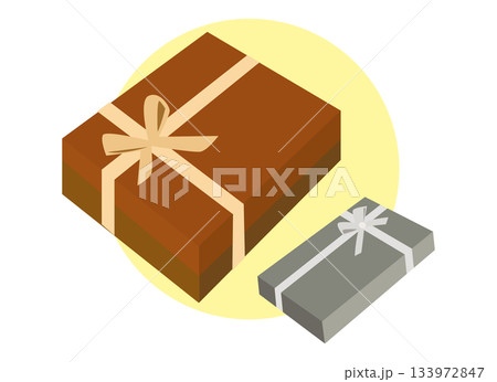 リボンのかかったプレゼントの箱のイラスト 133972847