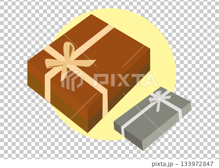 リボンのかかったプレゼントの箱のイラスト 133972847