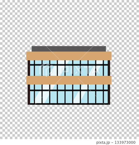 一棟小房子，棕色的牆壁，黑色的滑動窗戶。 133973000