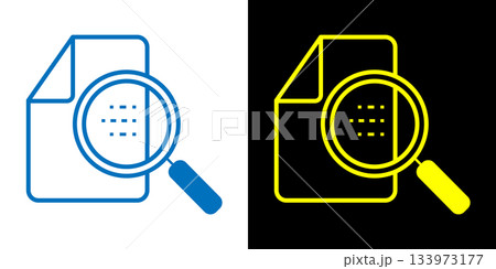 Document inspection icon. Data analyzing icon. 133973177