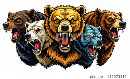 凶暴なクマのイラスト 133973315