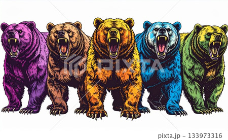 凶暴なクマのイラスト 凶暴なクマのイラスト 133973316