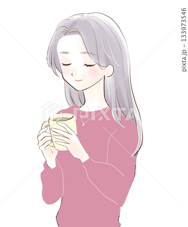 ほっと一息をいれる女性 133973546