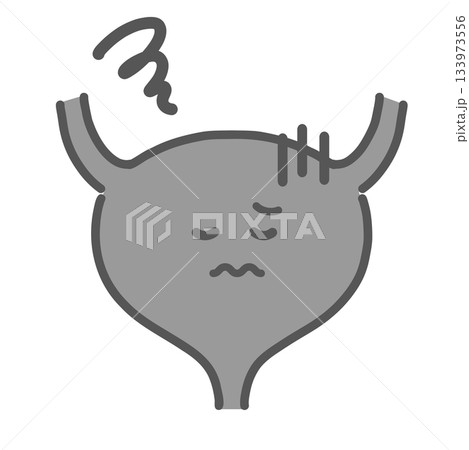 不健康な膀胱のキャラクターイラスト（不調・病気・ストレス） 133973556