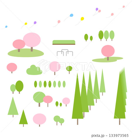 春の木々のパーツ 133973565