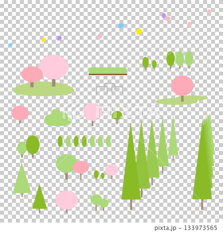 春の木々のパーツ 133973565