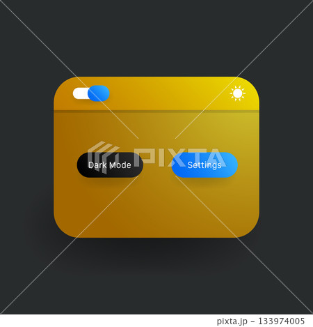 Modern settings interface with dark mode toggle design 133974005