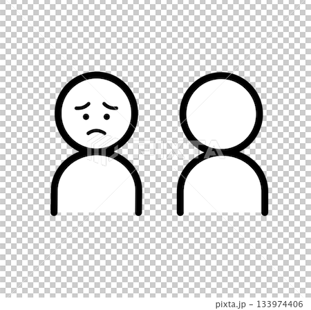 人物　ピクト 被害者　困っている 133974406