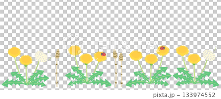 たんぽぽとつくしの背景イラスト 133974552