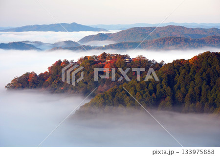 紅葉の天空の山城2340 133975888