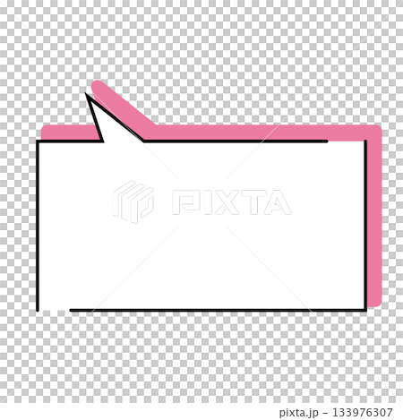 シンプルな吹き出しのイラスト 横長 四角 シンプルな吹き出しのイラスト 横長 四角 133976307