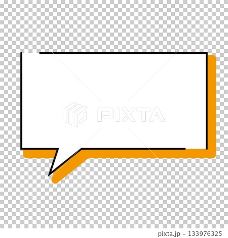 シンプルな吹き出しのイラスト　横長　四角 133976325