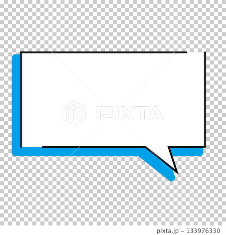 Simple speech bubble illustration, horizontal, square Simple speech bubble illustration, horizontal, square 133976330