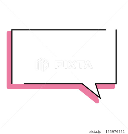 シンプルな吹き出しのイラスト 横長 四角 シンプルな吹き出しのイラスト 横長 四角 133976331