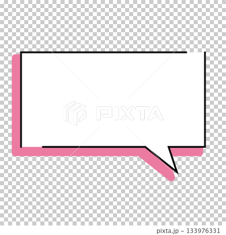 シンプルな吹き出しのイラスト 横長 四角 シンプルな吹き出しのイラスト 横長 四角 133976331