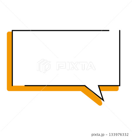 シンプルな吹き出しのイラスト　横長　四角 133976332