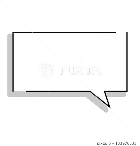 シンプルな吹き出しのイラスト 横長 四角 シンプルな吹き出しのイラスト 横長 四角 133976333