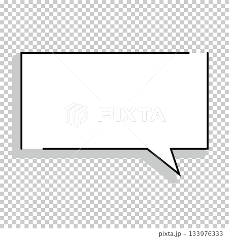 シンプルな吹き出しのイラスト 横長 四角 シンプルな吹き出しのイラスト 横長 四角 133976333