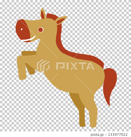 ジャンプする馬 黄色 ジャンプする馬 黄色 133977022