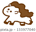 茶色が可愛い手描きの馬風キャラ 133977040