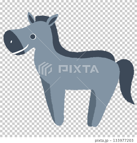 Colorful horse blue 133977203