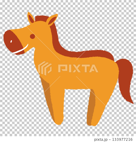 色彩繽紛的橘色駿馬 色彩繽紛的橘色駿馬 133977216