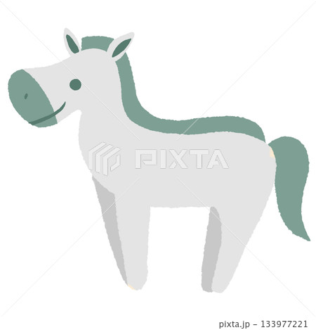 カラフルな馬 白馬 カラフルな馬 白馬 133977221