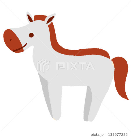 カラフルな馬　白馬 133977223
