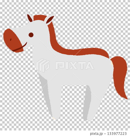 カラフルな馬　白馬 133977223