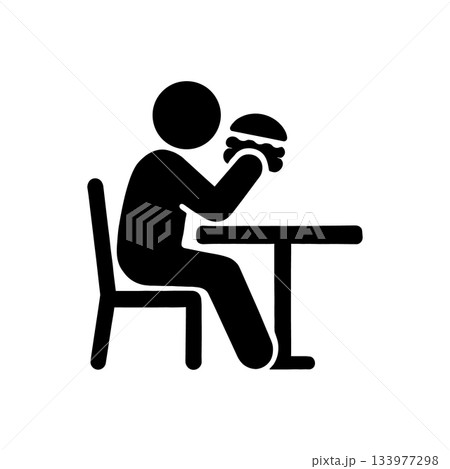 Unhealthy Fast Food Eating Icon Unhealthy Fast Food Eating Icon 133977298