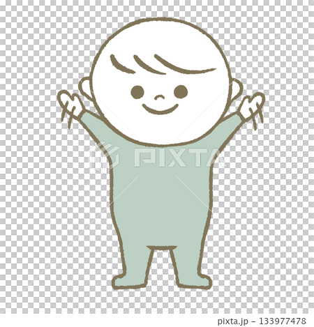 Child waving both hands, light blue 133977478