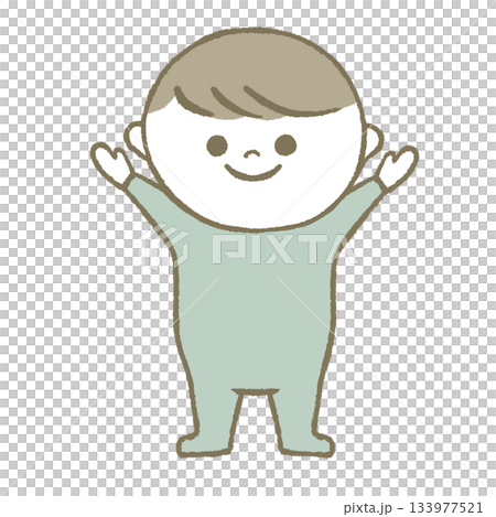 手を振る・手をあげる子供 手を振る・手をあげる子供 133977521