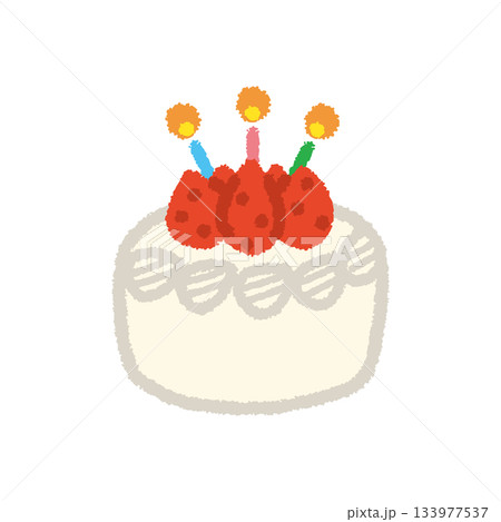 誕生日ケーキ シンプル イラスト パステル かわいい アイコン 133977537
