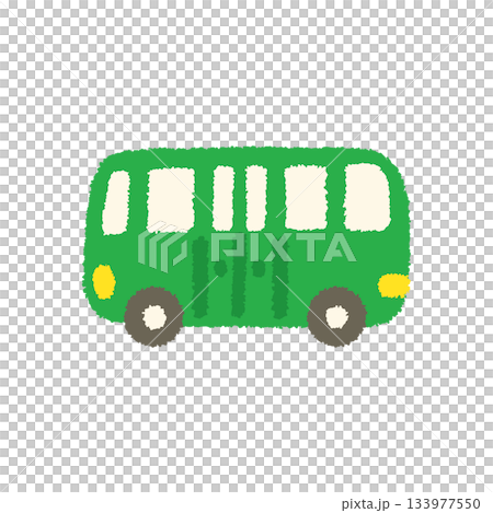 幼兒園/托兒所校車手繪插畫，粉彩風格，兒童可愛圖標 133977550