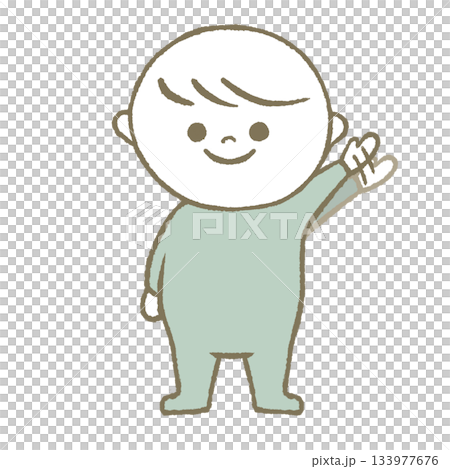 Child waving, light blue 133977676