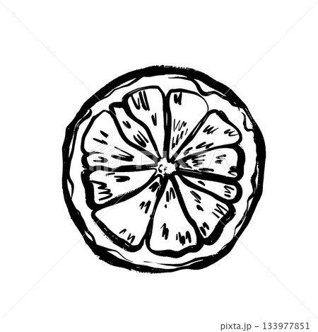 Colorful pictorial of orange slice for menus and promotion 133977851