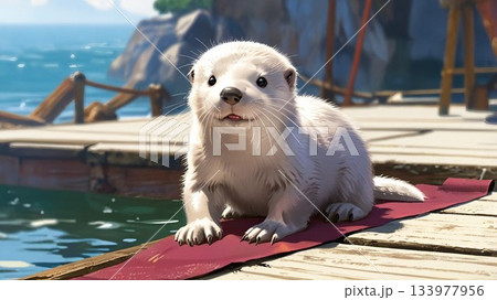 白いカワウソ 133977956