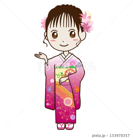 振袖姿の女性 133978357