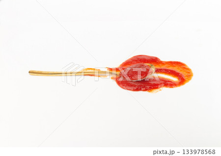 tomato ketchup isolated on white background spoon 133978568