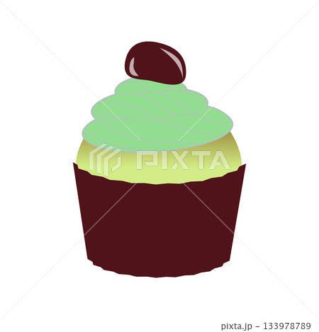 カップケーキ 抹茶クリームと小豆 カップケーキ 抹茶クリームと小豆 133978789