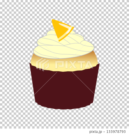カップケーキ　チーズクリームとオレンジ 133978793