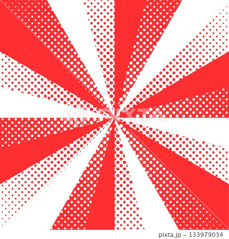 集中線の背景イラスト　シンプル　赤色　紅白　ベクター 133979034