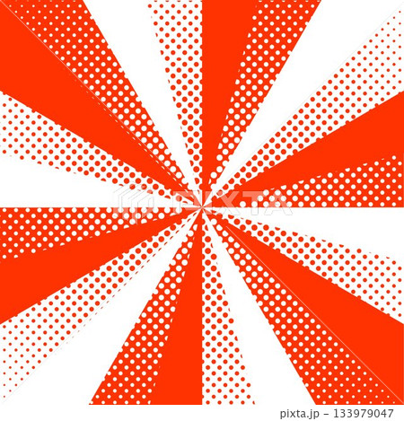集中線の背景イラスト　シンプル　赤色　紅白　ベクター 133979047